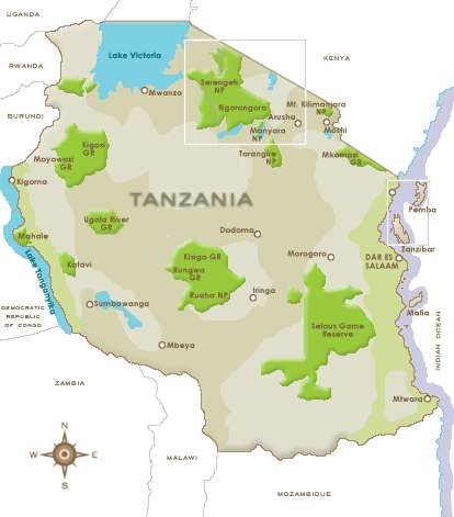 carte du tanzanie National Park
